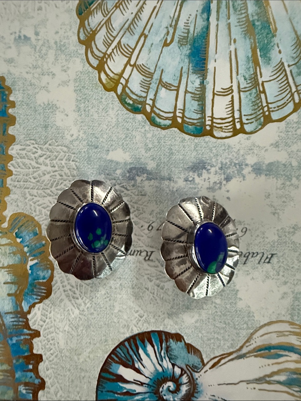 Sterling Silver Lapis Clip on Erarrings